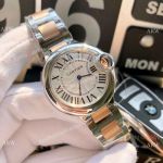 Cartier Ballon Bleu 33mm Watch - 2-Tone Rose Gold Silver Dial - New Copy